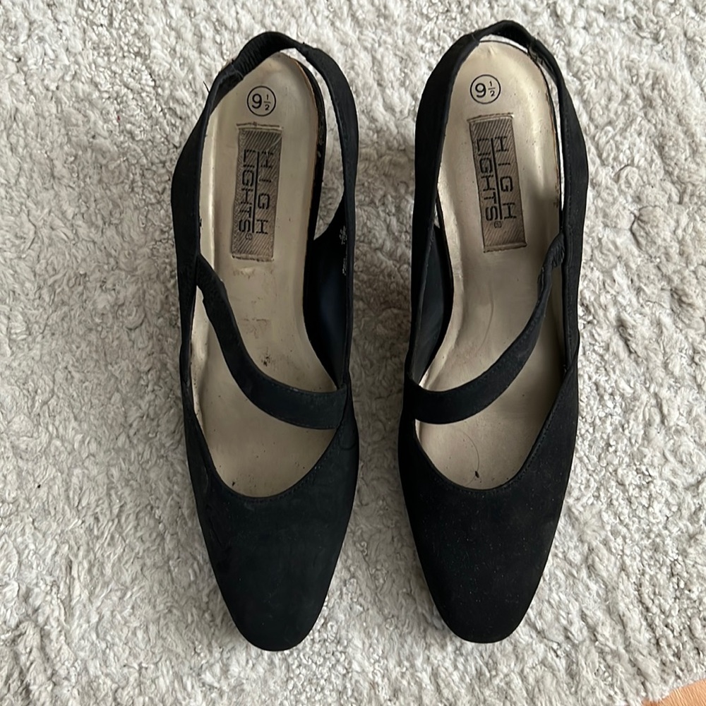 Black suede dress sandals